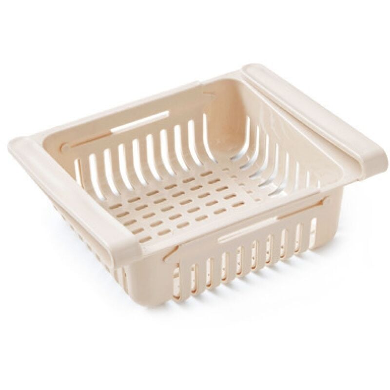 (1 Stück, Beige) Kühlschrank-Schubladen-Organizer, Home-Organizer mit Kühlschrank-Trennschicht, Regalhalter
