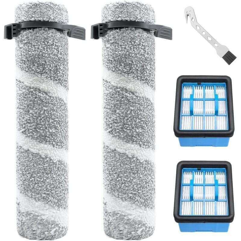 1 Set Akku-Staubsauger-Ersatzteile, geeignet für den Akku-Staubsauger Bissell 3930F/V2/3999Z (2 Bürstenwalzen + 2 Filter + 1 Reinigungsbürste)