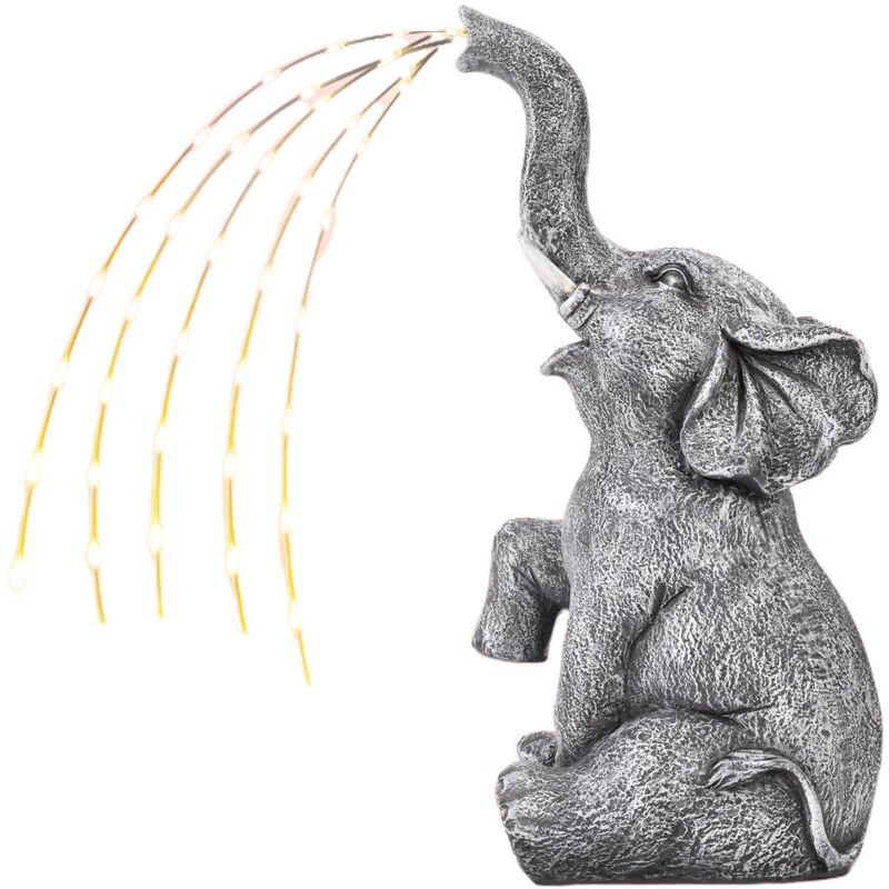 1 Solar Garten Elefant LED-Licht, Bewässerung Dekoration Tier Statue, Fee Garten Zubehör, Innenhof und Balkon Dekoration, Muttertag Mutter Geschenk,