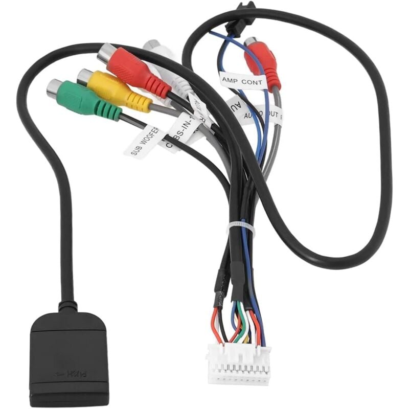 1 Stück 20-poliges Android-Autoradio-Radiokabel mit SIM-Kartensteckplatz-Adapter, RCA-Kabelbaum, passend für die meisten