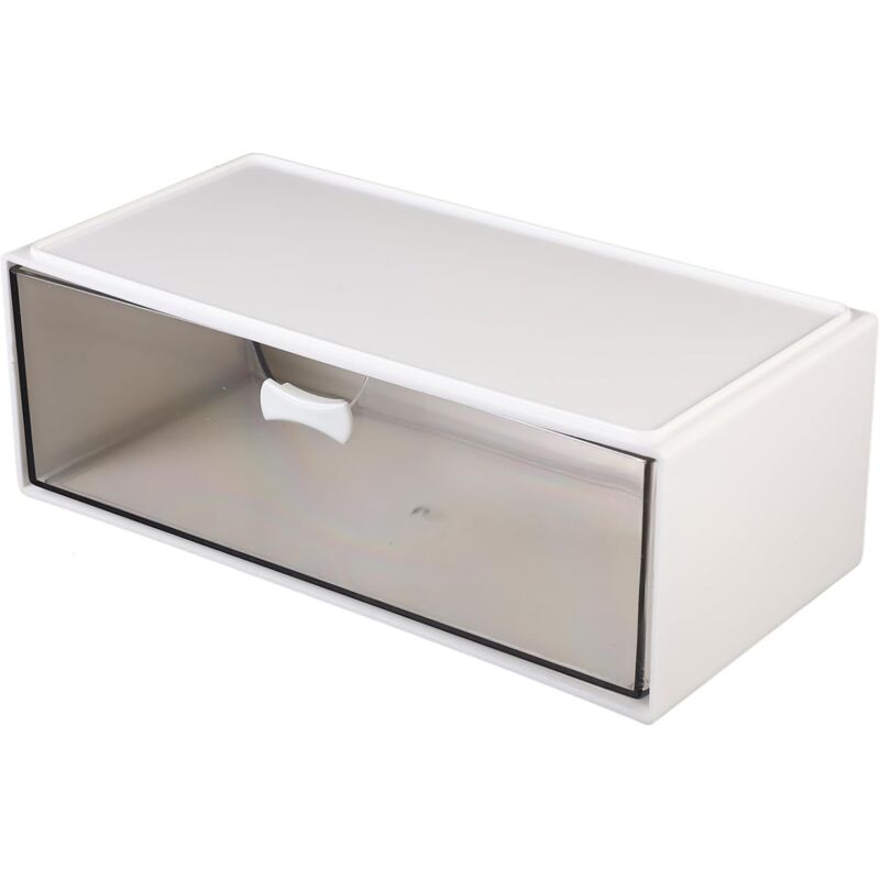 1 Stück Desktop-Aufbewahrungsbox – Mehrschichtiges stapelbares Design, für Kosmetik, Büro- und Badezimmerutensilien, Single-Schublade, platzsparend