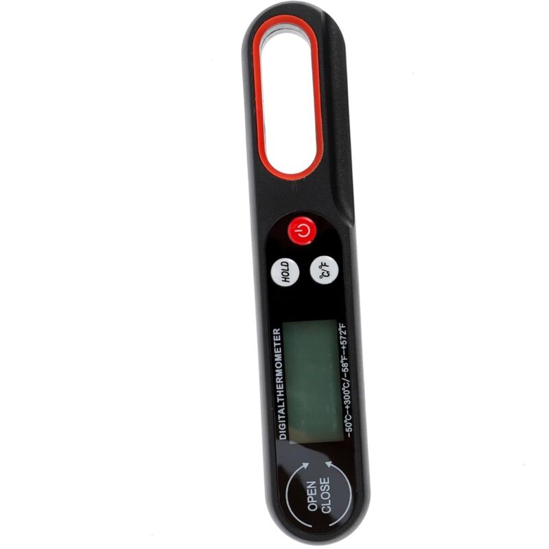 1 Stück kabelloses digitales Grillthermometer mit Sofortanzeige für Grill, Fleisch und anderes Kochzubehör, Kunststoff, Schwarz