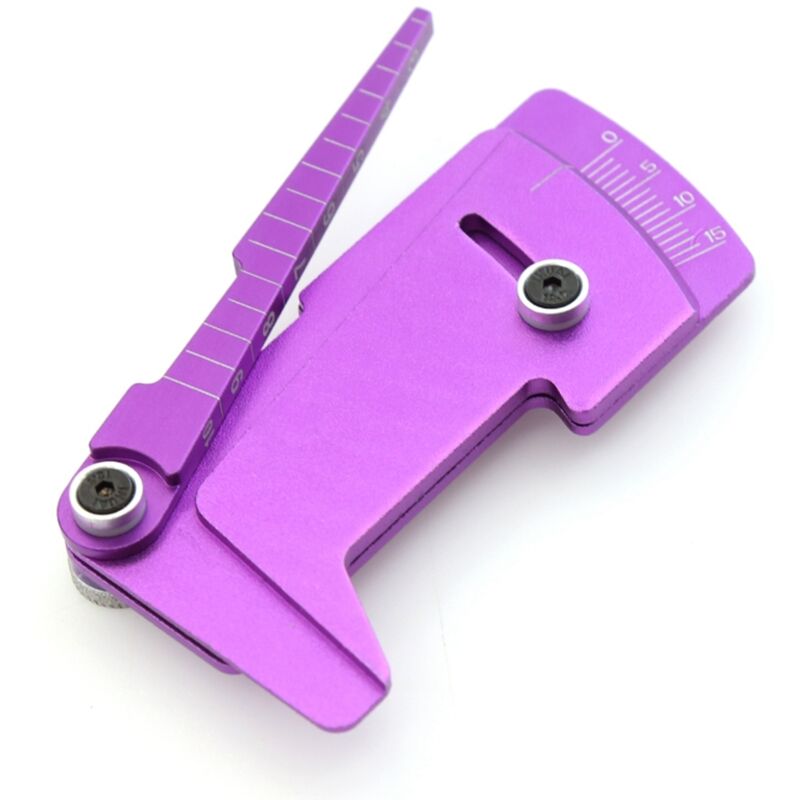 Tlily - 1 StüCk Metall Sturz Messer & HöHenmesser Werkzeug / Lineal für Einstellen der HöHe und Des Felgen Sturzes rc Modell Auto , Lila
