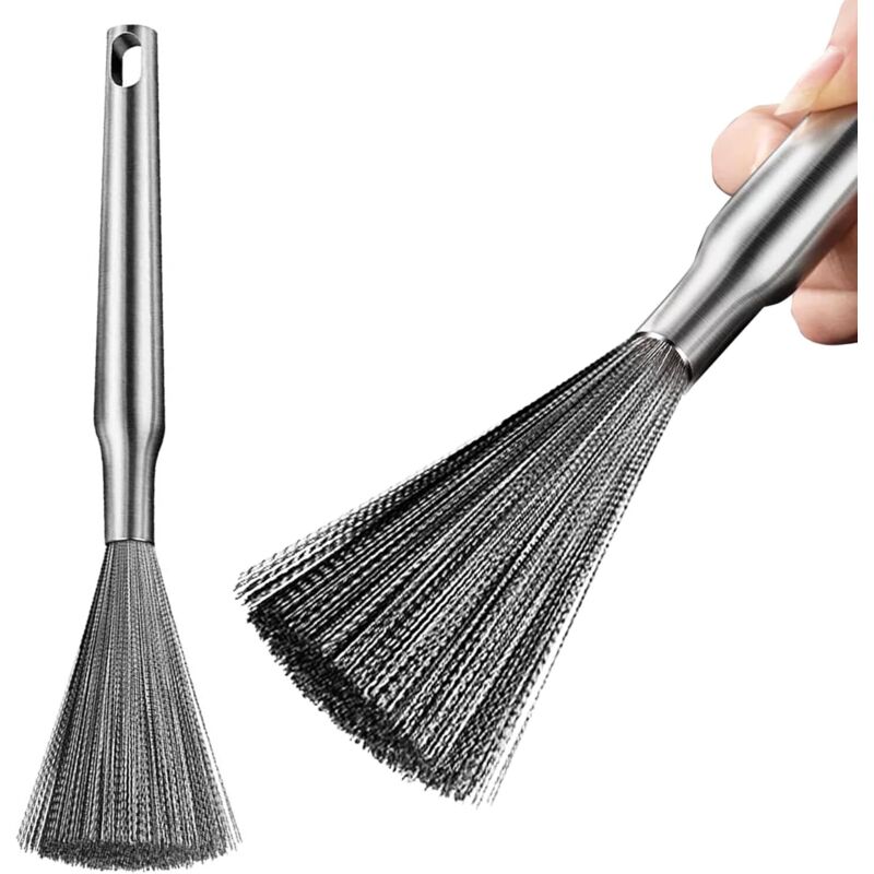 1 Stück Topfbürste, Spülbürste, Topfbürste aus Edelstahl 304, ideal zum Reinigen von Tellern, Töpfen, Pfannen, Spülbecken, Pfannen, Küchenutensilien