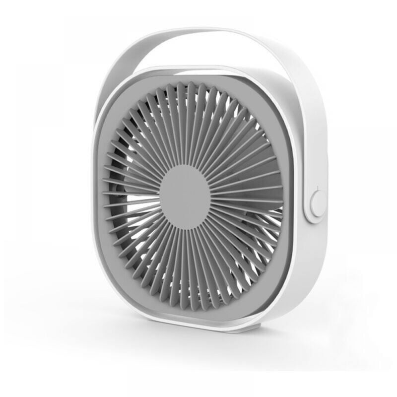 1 USB-Ventilator, 200 x 220 x 66 mm, Tischventilator, tragbarer, leiser, wiederaufladbarer Ventilator, 360 ° verstellbar, 3 Modi, Tischventilator mit