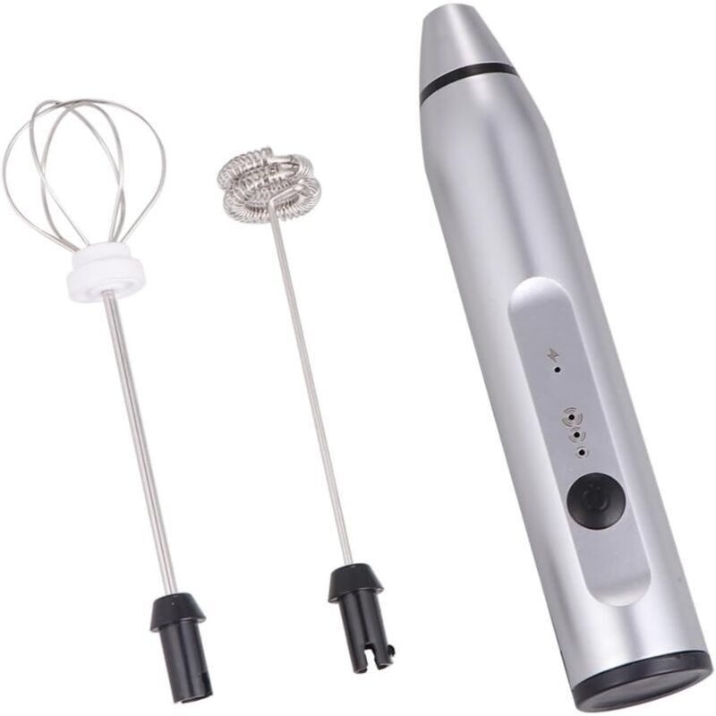 1 x Milchaufschäumer, Hand-Milchaufschäumer, kleiner Mixer, Mixer, Trinken, Eiermixer, LED-Licht, Küchengeräte, Handmixer, Schneebesen, Eierrührer,