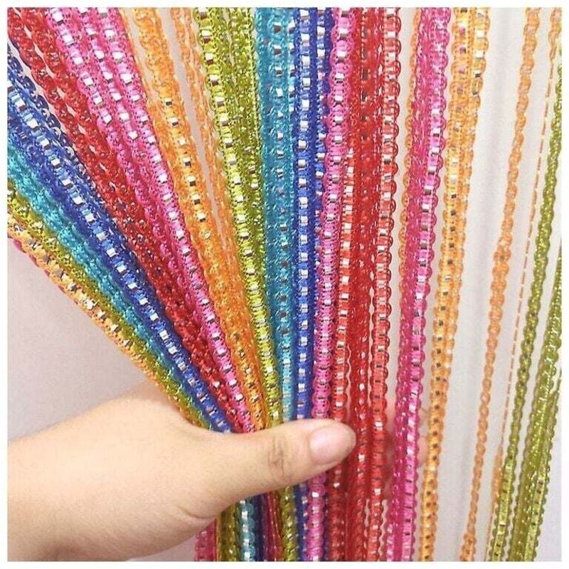 1 x Türvorhang, Moskitonetzkette für Türteiler oder Vorhangpaneel (Farbe).