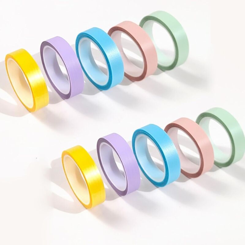 10 Blätter Sticky Notes Transparent, Transparente Haftnotizen 6mm x 5m, Haftstreifen & Textmarkerband beschreibbar, für Bücher, Schule, Büro,