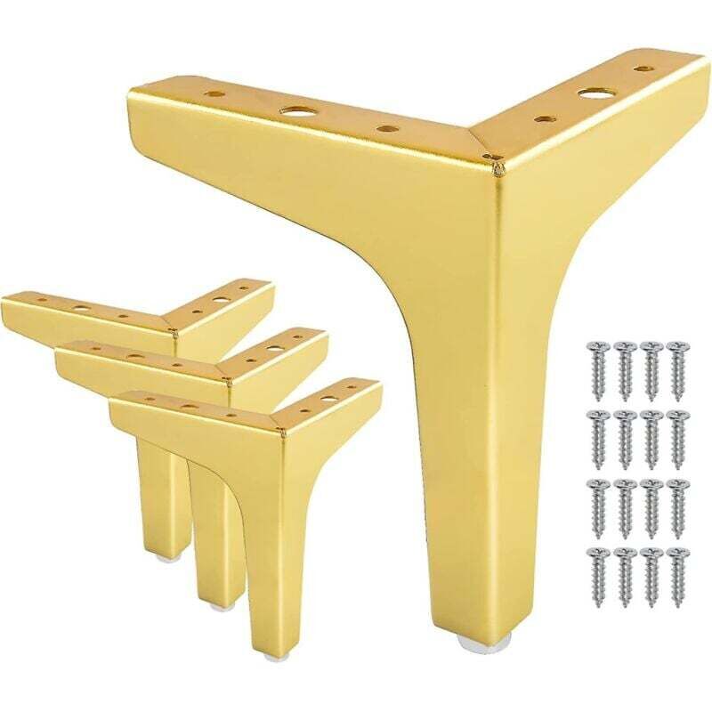 10 cm (4') dreieckige Möbelbeine, 4er-Set moderne rautenförmige Metallbeine für Sofas, Ersatz für Schränke, Sofas, Tische, Couches und Stühle.