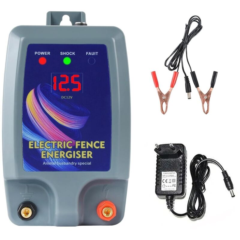 10 km Elektrischer Zaun, Solar-Elektrischer Zaun für Tiere, Elektrischer Zaun für Tiere, Tierhaltung, Elektrisch, Kontrollieren, Kühe, Schafe (BLAU)