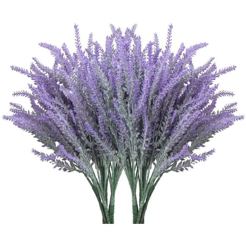 10 künstliche lila Lavendelblüten, beflockte künstliche Lavendelblüten für Zuhause, Büro, Weihnachten und Geburtstage