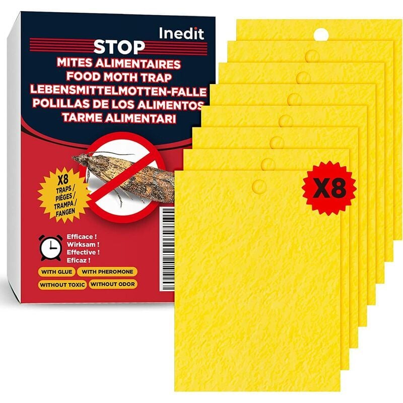 Torana - 10 Lebensmittel-Mottenfallen – Anti-Lebensmittel-Motten – Leistungsstarkes Klebefallen-Produkt für Küche und Schrank – Ungiftige effektive