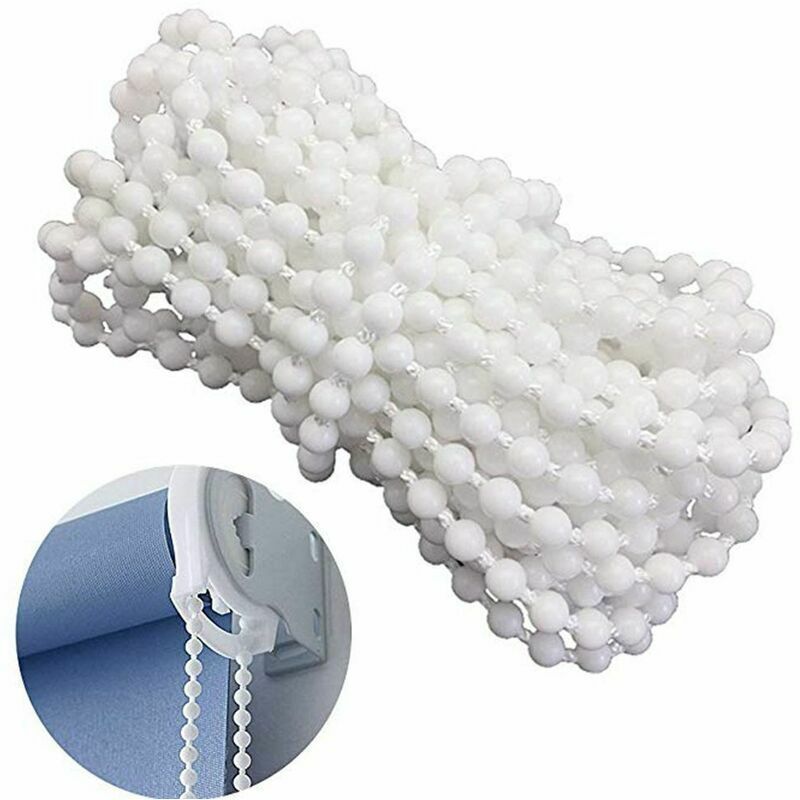 (10 Meter) mit 10 Verbindern für Rollo, Perlenkettenschnur, Vertikale Jalousieschnur für Rollo, Ersatzteile, Reparaturzubehör (Weiß)