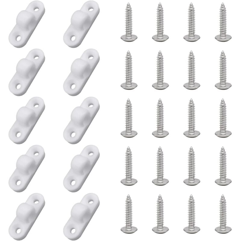 10 Ösen für Vorzelte für Wohnwagen und Caravan, vertikale und horizontale Montage, mit 20 Schrauben, für Caravan, Zelte, Camping