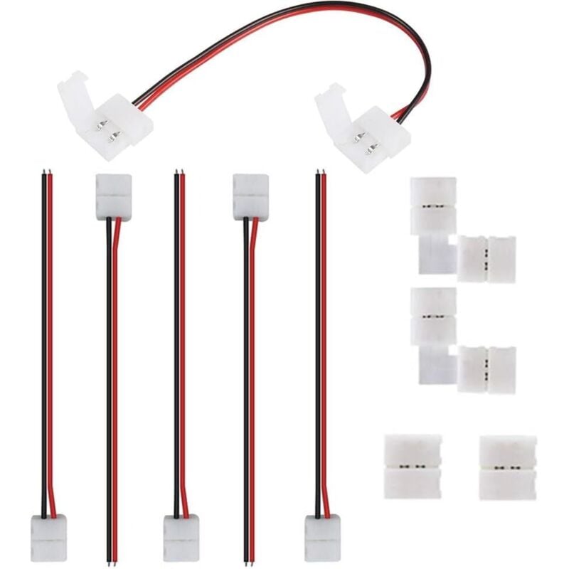 10 Stück 2 Pin LED Strip Verbinder für 8mm SMD 3528 2835 LED Streifen Lötfreier LED Verbinder für Einfarbige LED Bänder Stripes