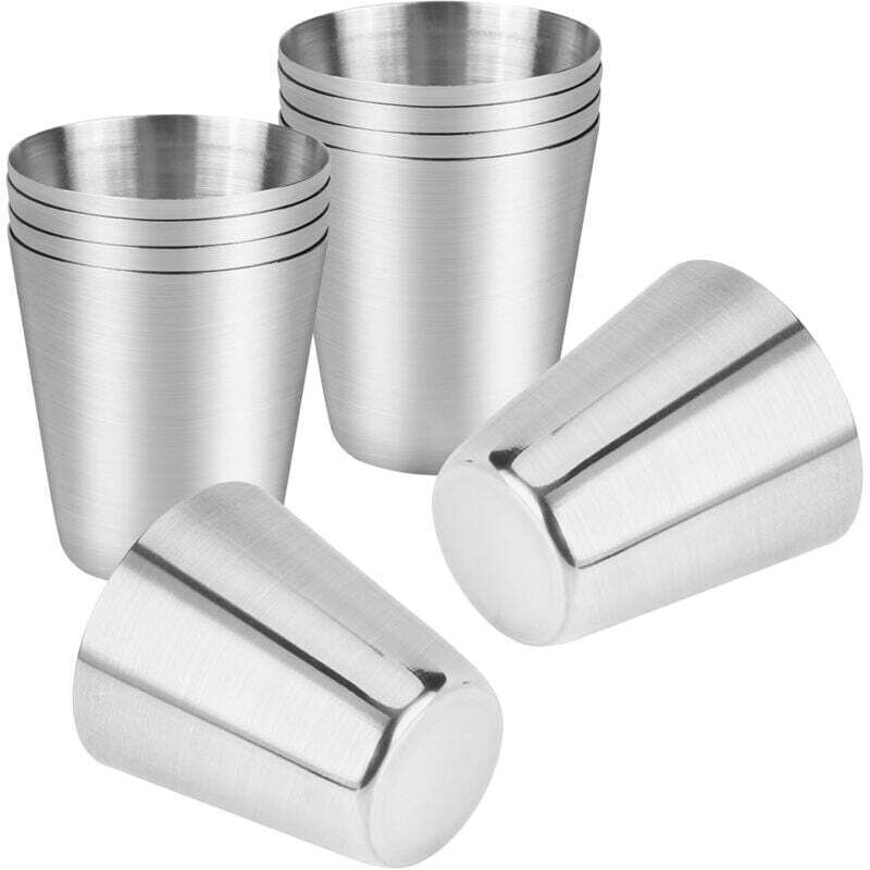 10 Stück 30 ml Edelstahlbecher, wiederverwendbare Metallbecher für Kaffee, Bier, Whiskey, für Camping, Party, Outdoor, Reisen, Bar, BPA-frei