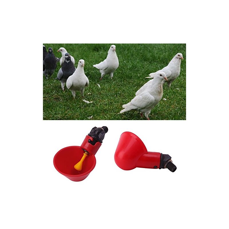 Memkey - 10 Stück automatische Geflügeltrinkbecher, Geflügelwasser-Vogelfutterautomat, automatischer Kunststofftränke für Hühner, Hühnerstall,
