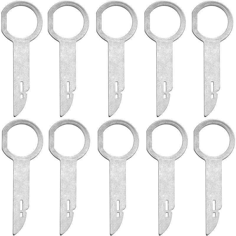 10 Stück Autoradio-Entriegelungshalterung für 6000 CDs, Sony 6-Disc-Fassadenschublade, Schlüsselextraktions-Autoradio, kompatibel mit Ford Focus