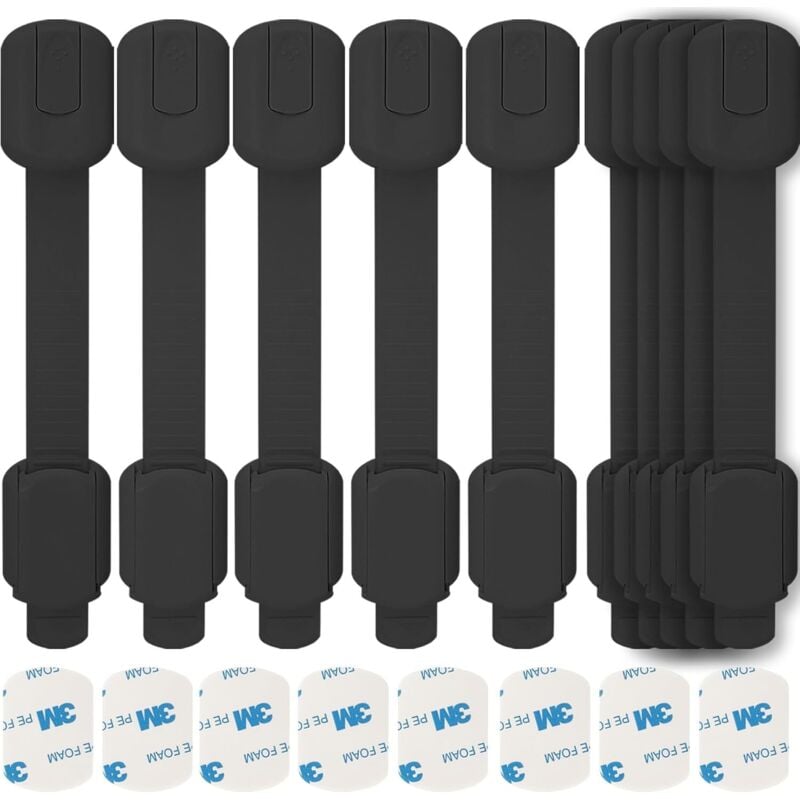 Tigrezy - 10 Stück Baby Sicherheitstürblock, Baby Türblock ohne Bohren, Baby Schrank Sicherheit, Kinder Schrank Sicherheit, Baby Heimschutz,