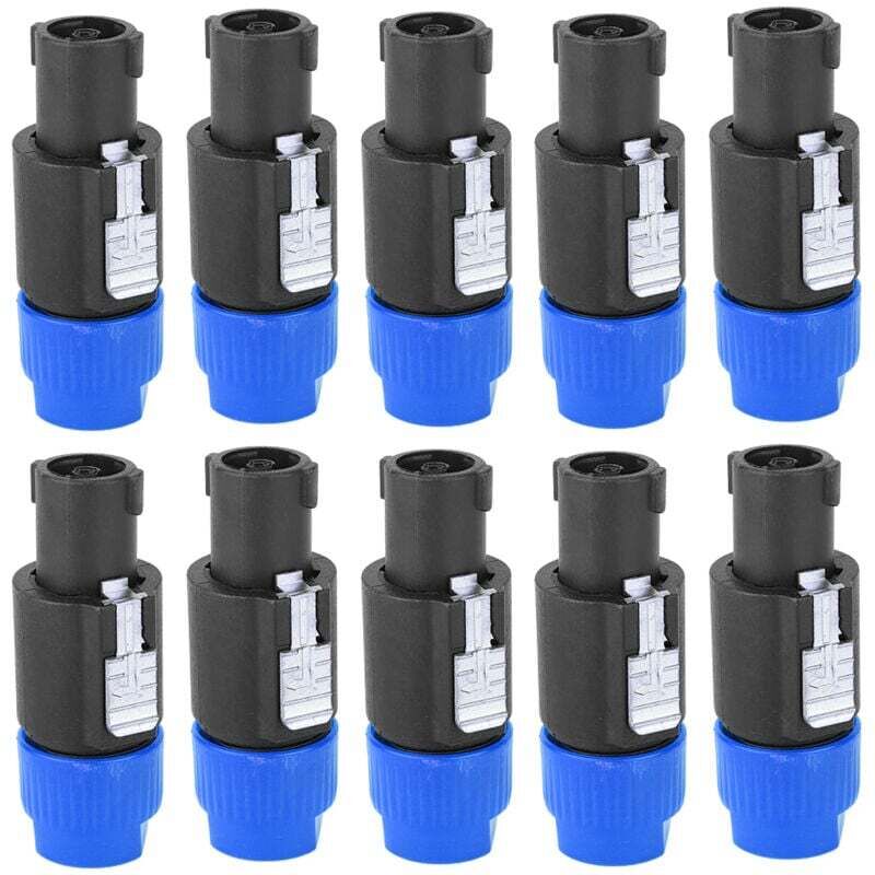 10 Stück C-NL4FC Speakon Audio-Lautsprecheranschluss, wasserdichter Stecker, Kabelanschluss, 4-poliger Audio-Video-Anschluss (blau)