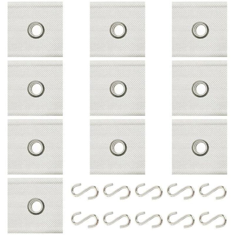 10 Stück Kederöse für Kederschiene, 10 Stück S-Haken, Markisenhaken, Kederschiene 5/6mm - 7/8mm für Wohnmobil, Vorzelt, Wohnwagen, Camping Zelt (Weiß)