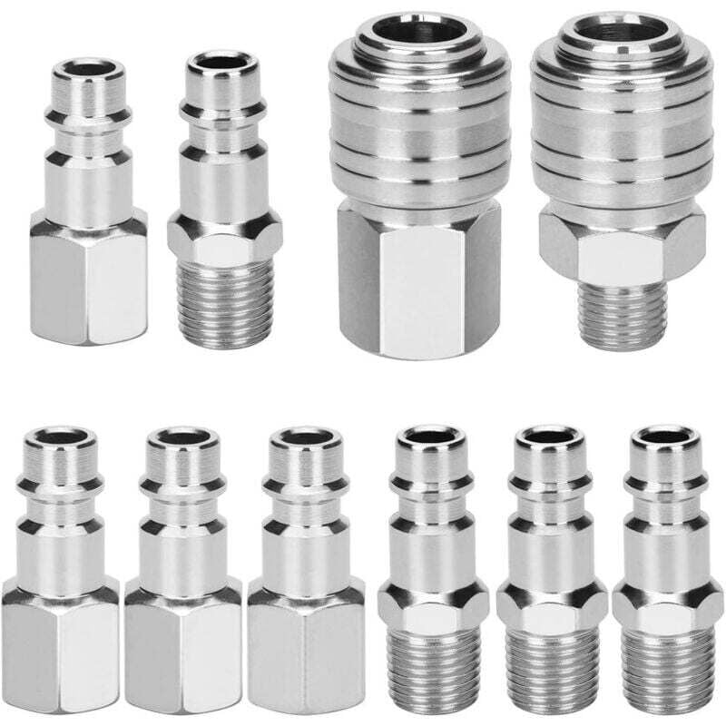 10 stück Kompressor Fitting 1/4 'bsp,, Druckluft Schnell Anschluss Kompressor Schlauch Armaturen Pneumatische Düse