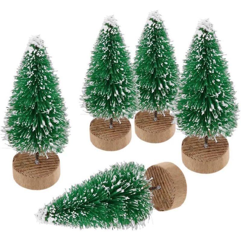 10 Stück künstlicher Weihnachtsbaum, Mini-Miniatur-Weihnachtsbaum, Tischdekoration für den Innenbereich (grün, Höhe 4,5 cm)