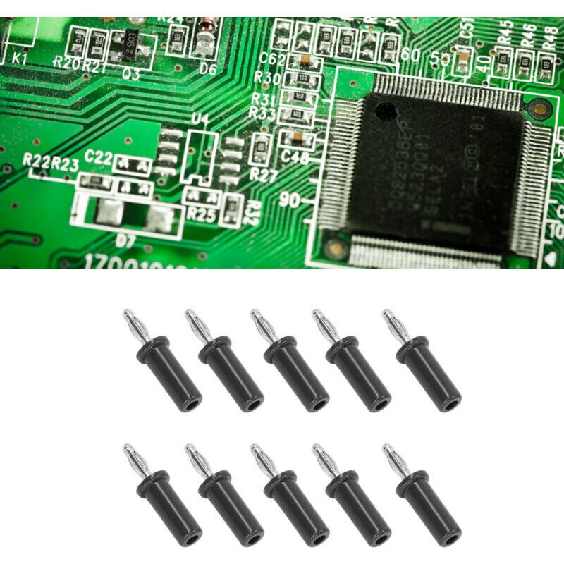 10 Stück Laternen Bananenstecker Messing ABS gelöteter Lautsprecheranschluss für elektronische Instrumente 4 mm Schwarz,