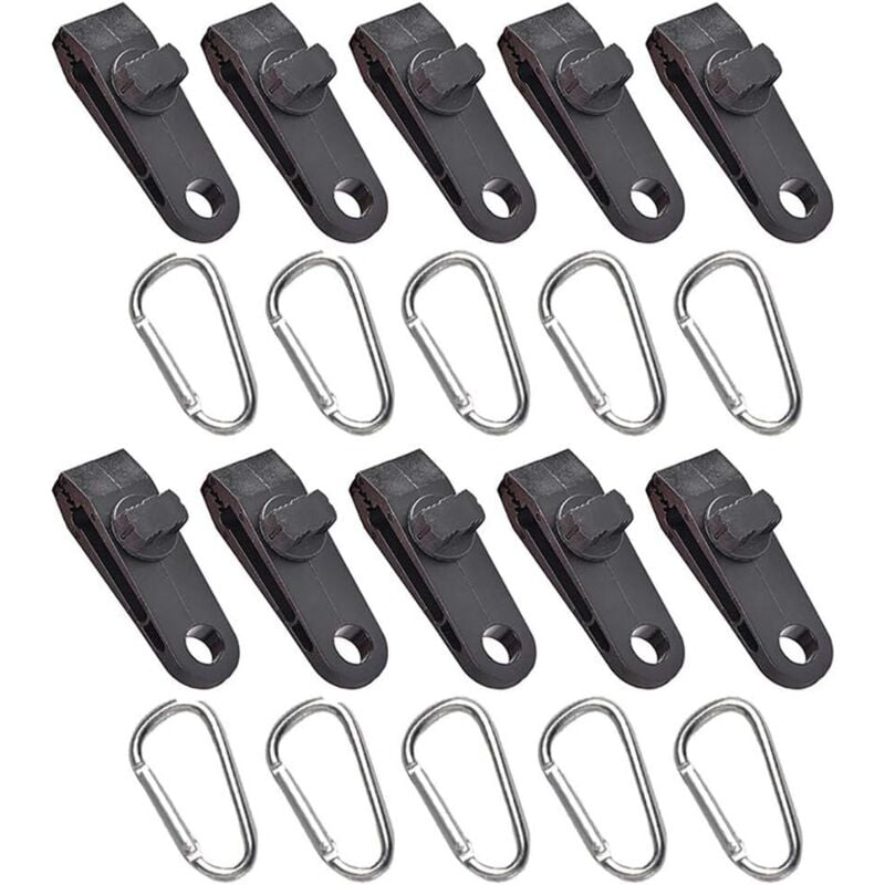 10 Stück Planen-Clips, Markisenklemme, Mehrzweck-Planen-Clips mit Verriegelungsklemmen-Design für Outdoor-Camping, Zelt, Markise, Banner festziehen