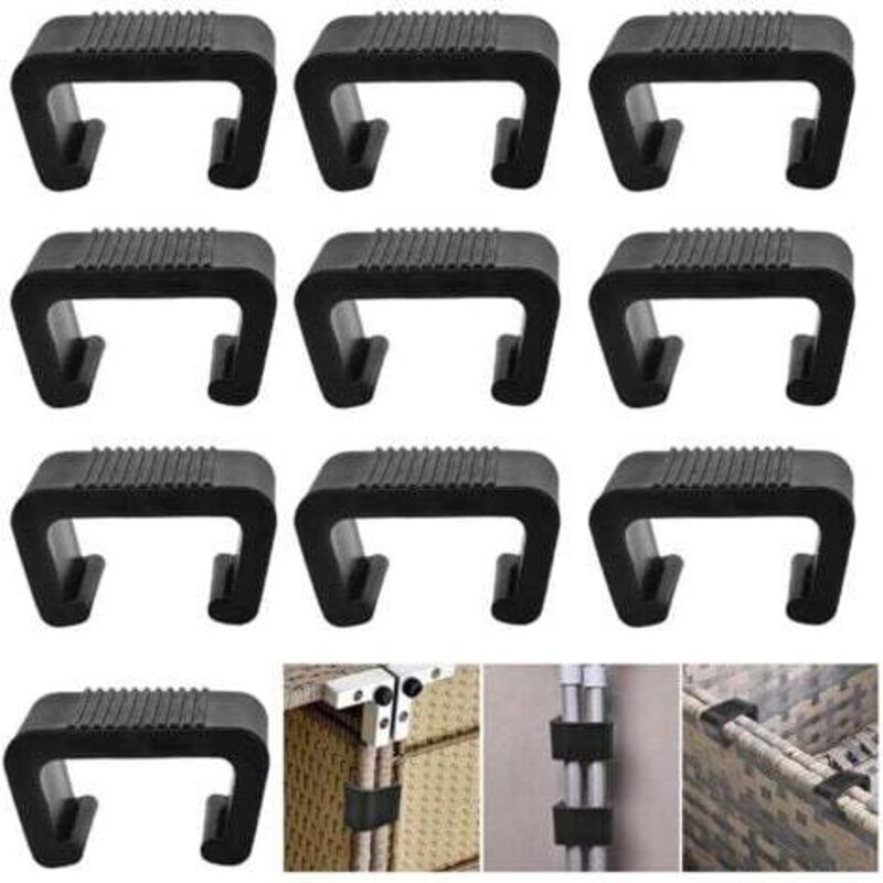 10 Stück Rattan-Möbelclips – 4,3 cm, Gartenmöbelclips, Sofaclips für Terrasse und Garten, Stuhlbefestigungen aus Rattan, Verbindungselemente für Sofas