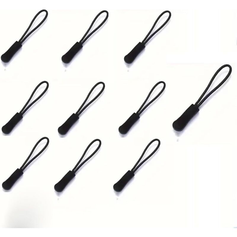 10 Stück Reißverschluss-Zubehör Set – Schwarz PU-Zipper für Taschen, Rucksäcke und Sportbekleidung, Ideales reisverschluss-zipper ersatz