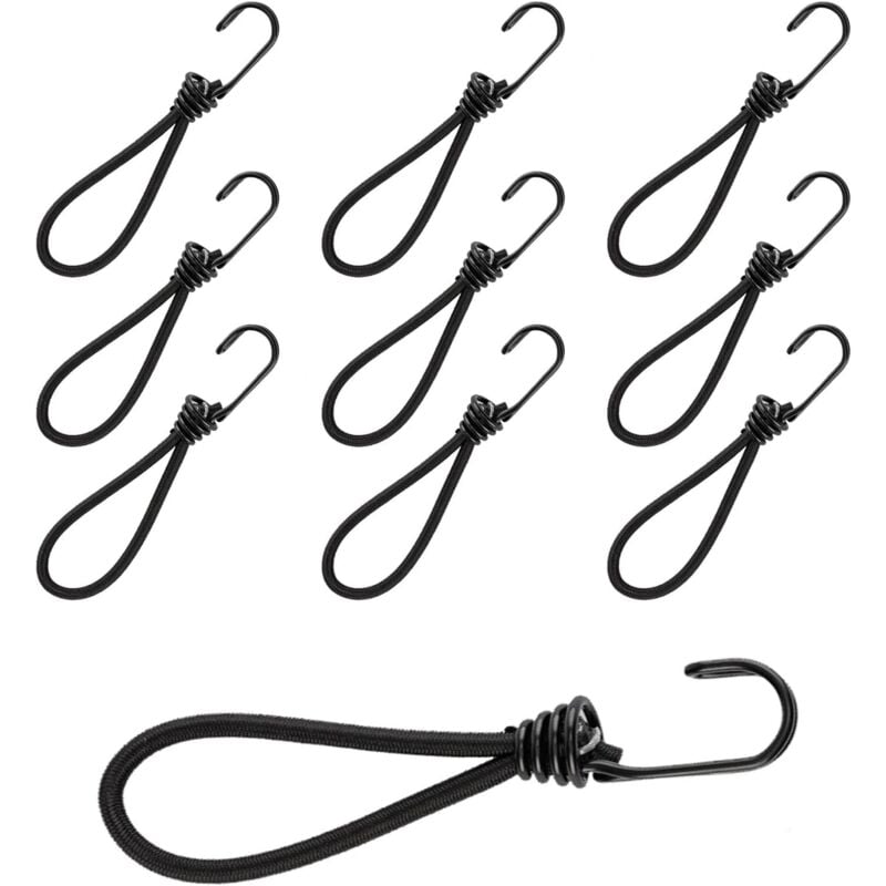 Cyslmuk - 10 Stück) Spannhaken 15 cm, multifunktionaler Spannhaken, elastischer Spannhaken für Campingzelt, für Campingplane, Anhängerplane,