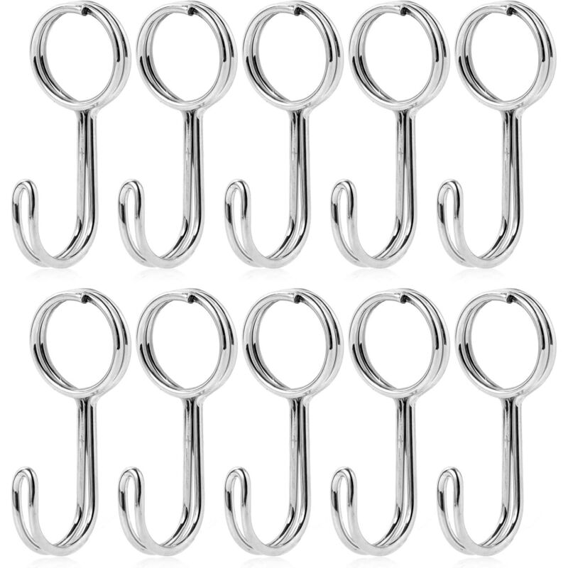 10 Stück Spiralhaken, elastisches Bungee-Seil, Bungee-Seile mit Haken, Metall-Kordelhaken für Zelte, Fahrräder, Gepäckbefestigung