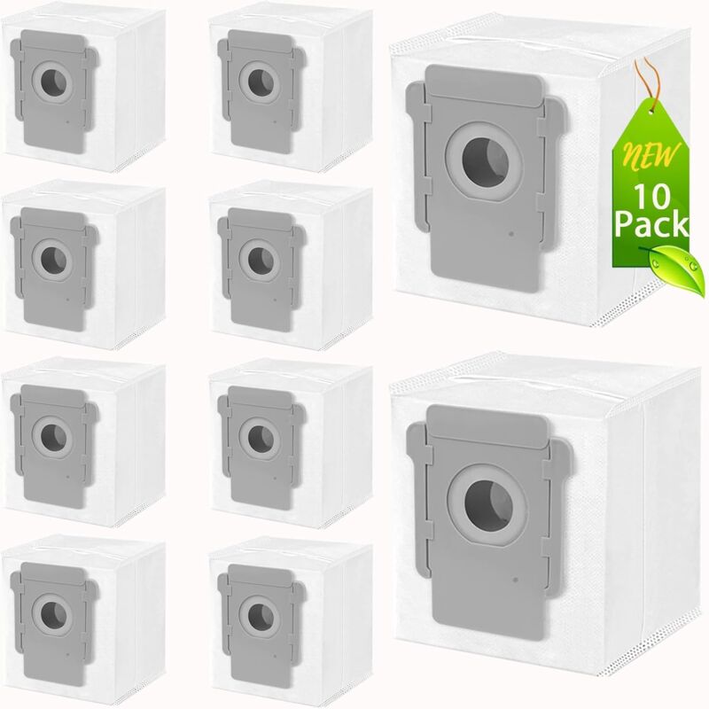 10 Stück Staubsaugerbeutel kompatibel mit iRobot Roomba i7 i7+ i8 i8+ i3 i3+ j7+ s9+ i4, Ersatz Staubbeutel für iRobot Roomba Allen Clean Base
