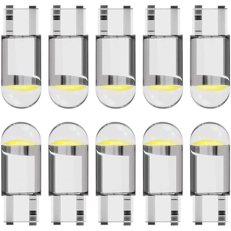 10 Stück T10 W5W LED 194 Autobirne 12 V 6000 K (Weiß) COB-Ersatzbirne, 168 LED-Birne, 2825 T10 LED-Birne W5W, LED-Innenraumbeleuchtung, W5W