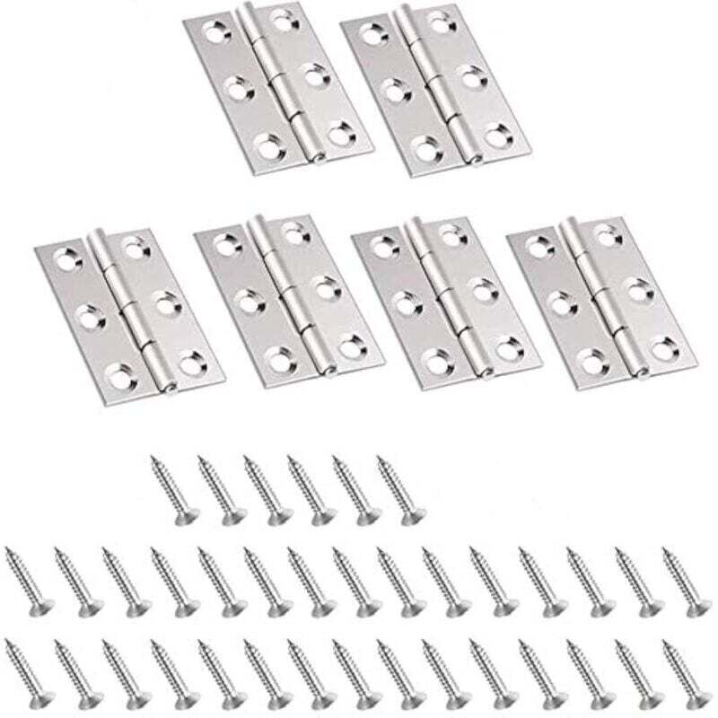 10 Stück Türscharniere, Edelstahlscharniere, unsichtbare Scharniere, für Schranktüren/kleine Türen/Schubladen/Fenster/Klavier/Schmuckkästchen,