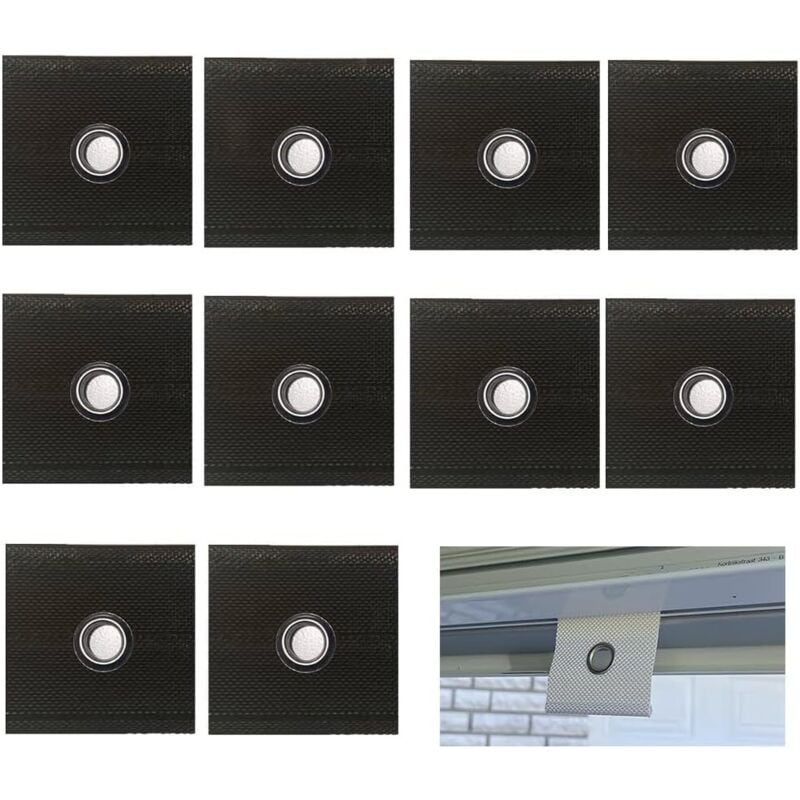 10 Stück Universal-Dachreling-Kederösen 5/6 mm – 7/8 mm, Markisenhaken, für Markise, Wohnmobil, Zelte, Caravan, Camping (Schwarz)