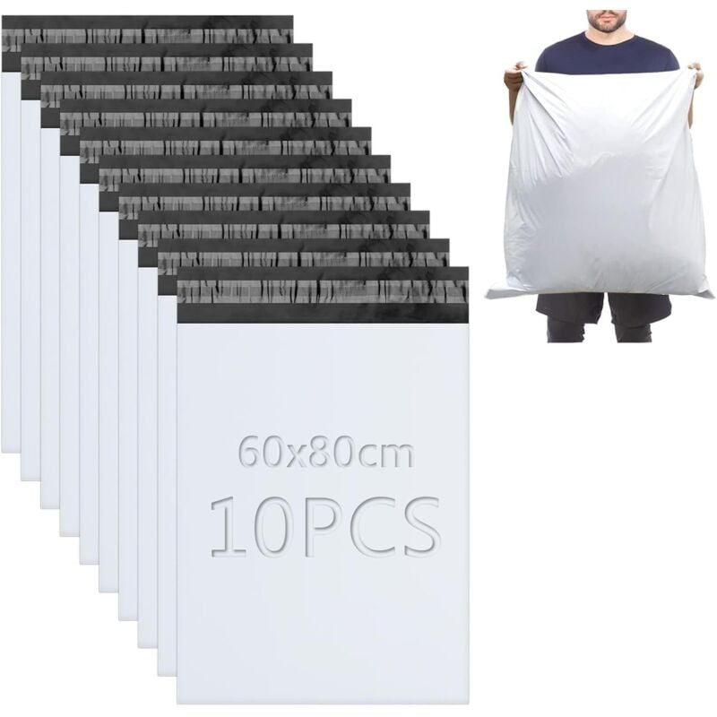 10 Stück Vinted Paketbeutel 60x80 cm Kunststoffumschlag Verpackungs-Versandbeutel Vinted Paketversandbeutel für Textilien und Schuhkartons