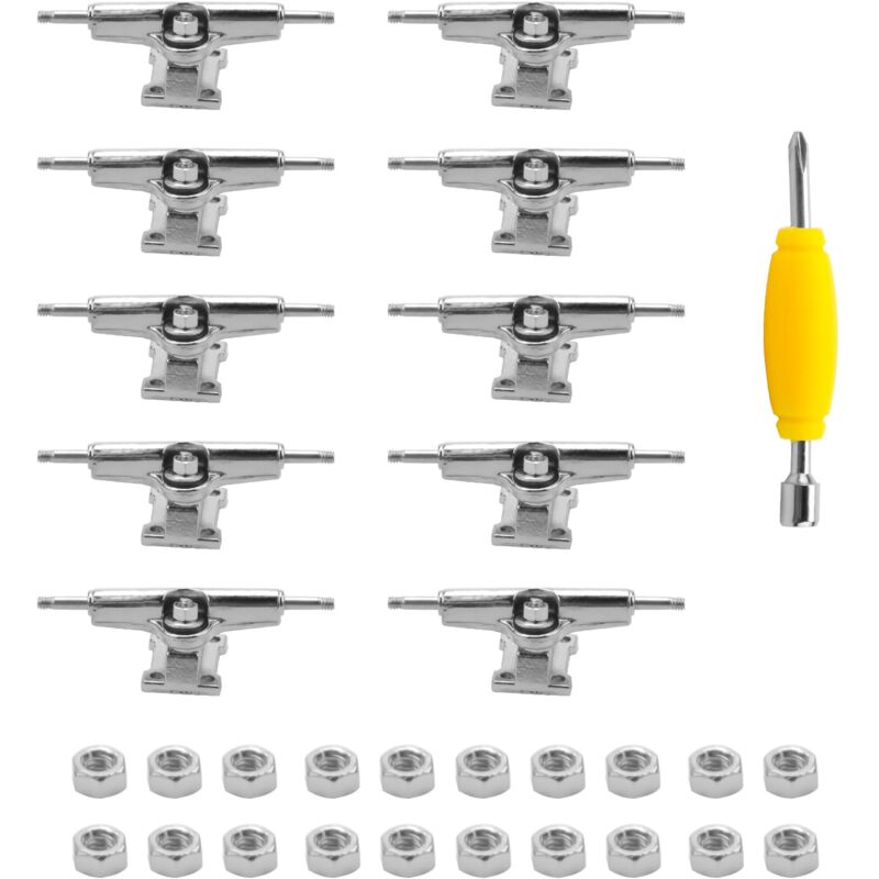 10 StüCke 29 Mm Fingerboard Trucks Finger Skateboard Deck mit Muttern SchraubenschlüSsel Schraubendreher für Skateboards
