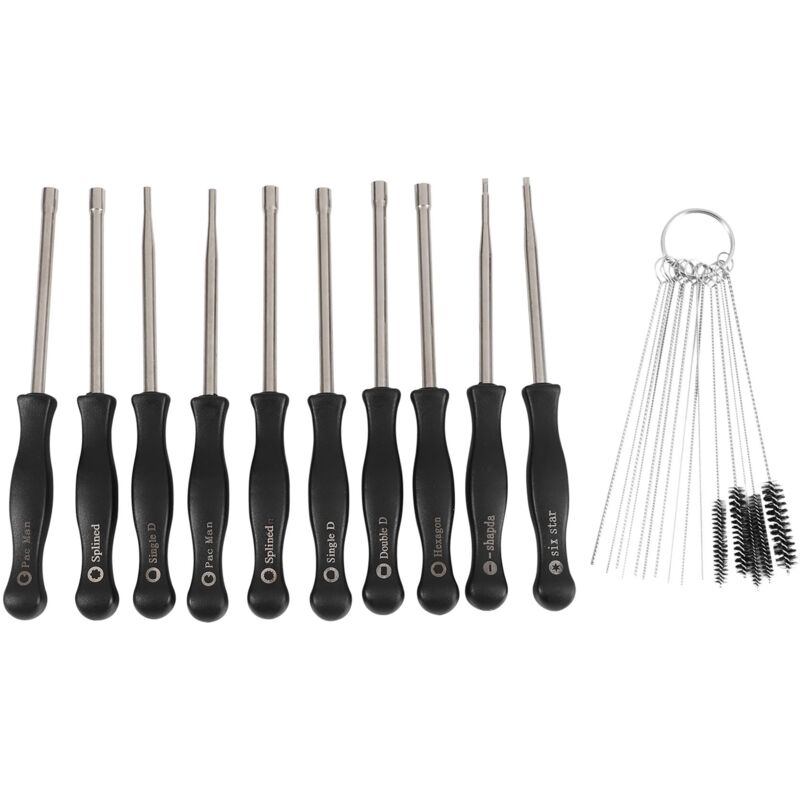 10 Stücke Tune Up Vergaser Einstellen Schraubenzieher Werkzeug Kit mit Reinigungsnadeln Buersten für 2-Cycle Kleinmotoren