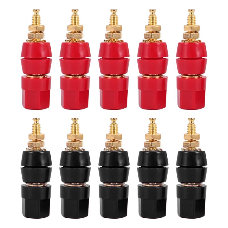 10 Teile/Los Vergoldete Bananen Klemme GroßE Strom VerstäRker 4Mm Stecker Klinken Buchse Lautsprecher 5 Paar