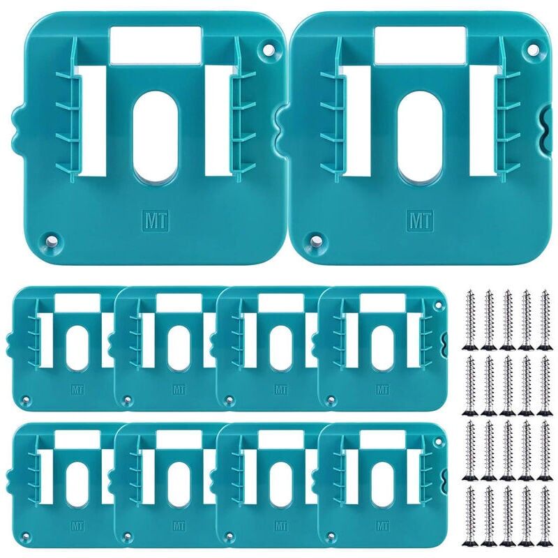 10-teiliger Akkuhalter für Makita 14,4-18V Akkuhalter Makita Akkuhalter Wandhalterung für BL1860 BL1850 BL1840 BL1830 (mit 20 Schrauben, ohne Akku)