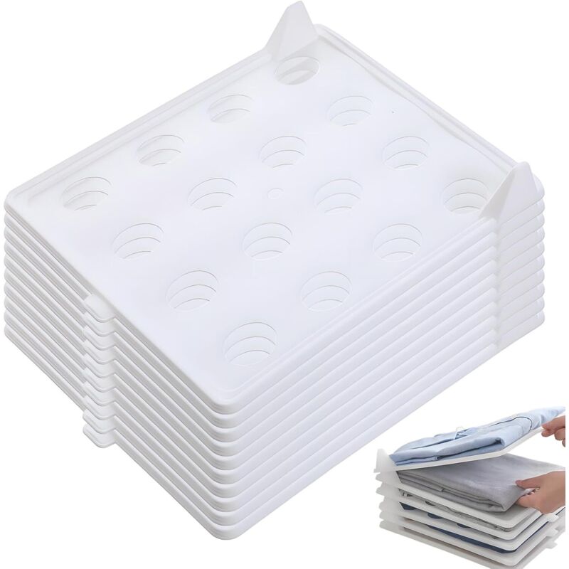 10-teiliger Kleiderorganizer für T-Shirts und Hemden, Schubladenaufbewahrung, stapelbarer Organizer für die Kleiderschrankorganisation, perfekt zum