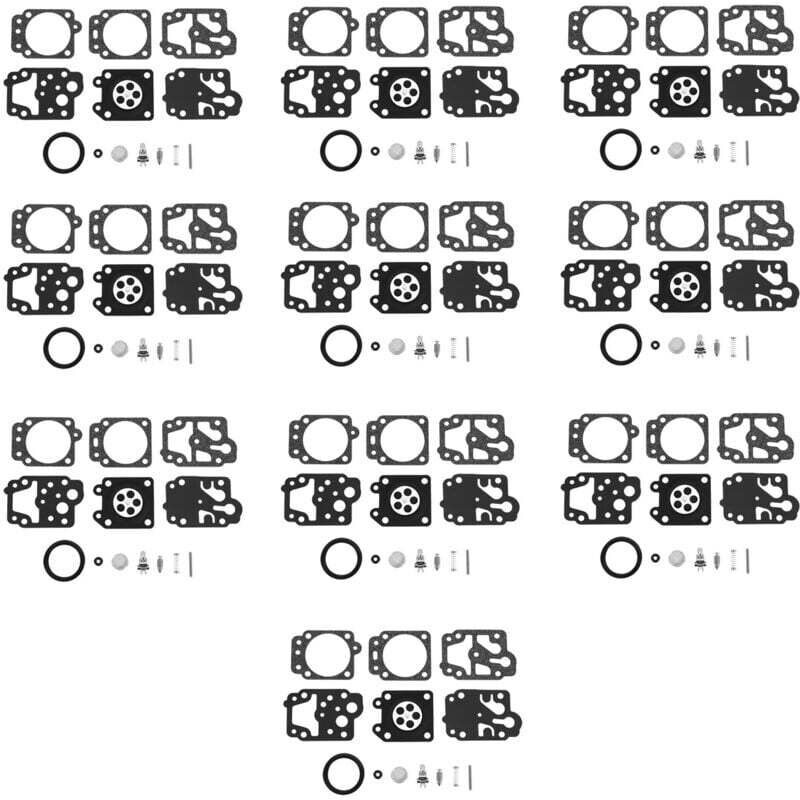 10-teiliger Vergaser-Reparatursatz mit Dichtung und Nadeln für K20-WYJ Rasenmäher