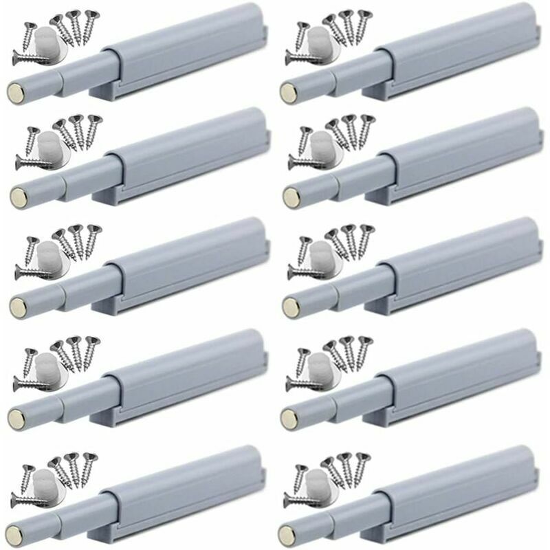 10-teiliges magnetisches Push-Open-System, griffloses System für Küchen- und Wohnzimmermöbel, Push-to-Open-Verschluss mit integrierter Feder