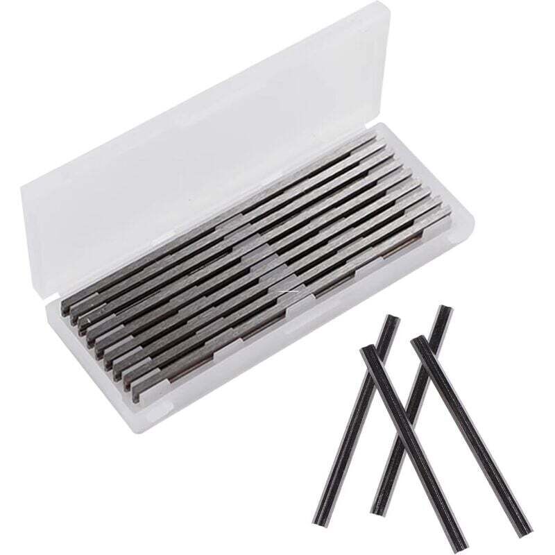 10-teiliges Set 82-mm-HSS-Hobelmesser, wendbare Hartmetallklingen, Set für Elektrohobel, 82 x 5,5 x 1,2 mm, passend für Makita, Black & Decker,