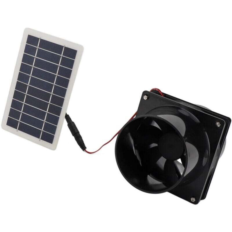 10 W 12 V solarbetriebener Abluftventilator, rundes Rohr, ABS, Solarpanel, Ventilator-Kit für Tierhaus, Hühnerstall, Wohnmobil, Gewächshaus