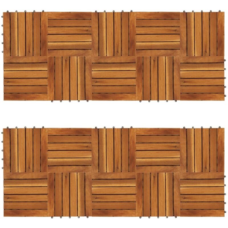 Terrassenfliesen 20 Stk. Vertikales Muster 30x30 cm Akazienholz - Vidaxl