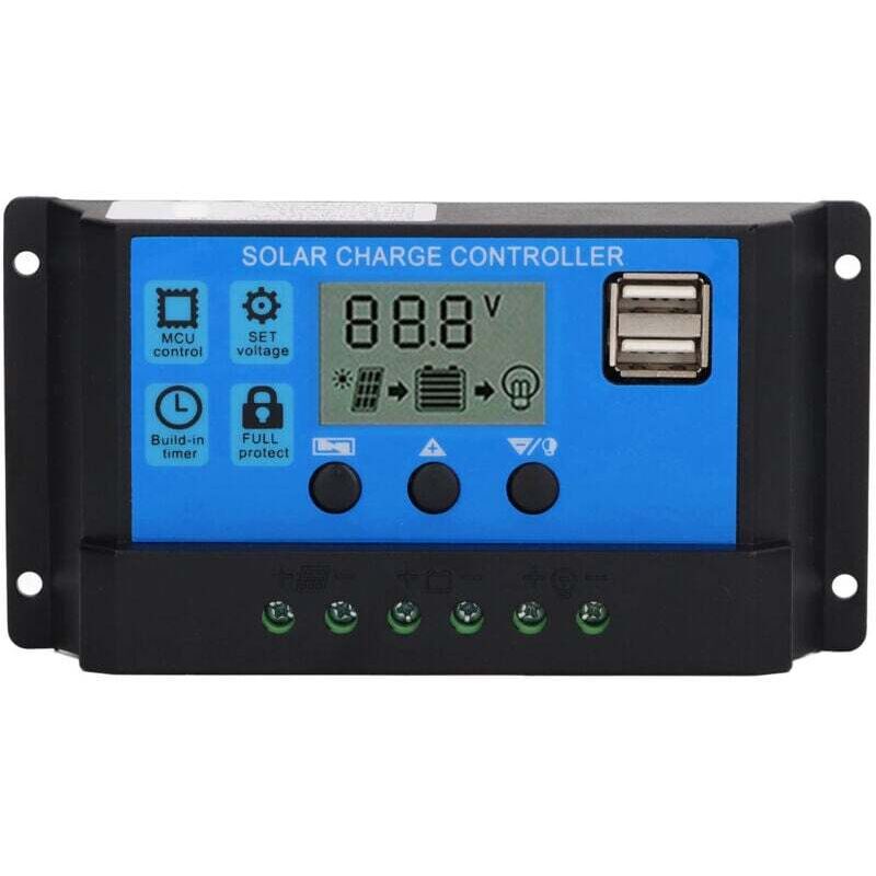100-A-PWM-Solarladeregler für 12-V-/24-V-Module, LCD-Anzeige, Photovoltaikregler