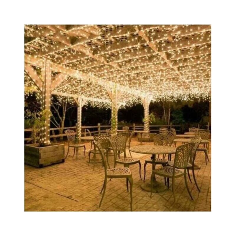 100 m 600 LED-Lichterkette für Karneval, Hochzeit, Außen- und Innenbeleuchtung für den Garten (warmweiß)